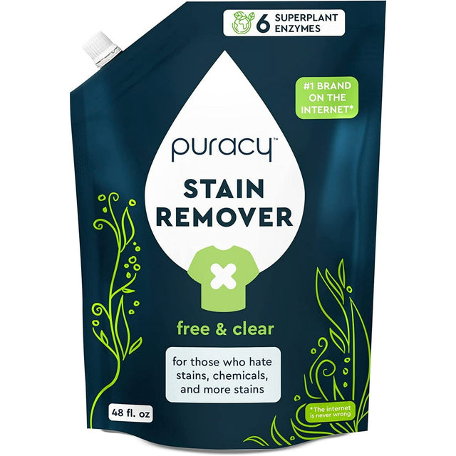 Puracy Laundry Stain Remover Refill, Free & Clear, 48 fl.oz. B4