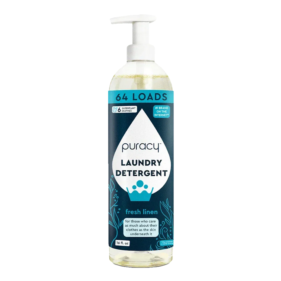 Puracy Natural Liquid Laundry Detergent with Stain Fighting Enzymes - Fresh Linen, 16 fl oz